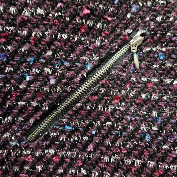 Chico's Boucle Purple Metallic Blazer Size Chicos 3 Women's 16 - Picture 5 of 6